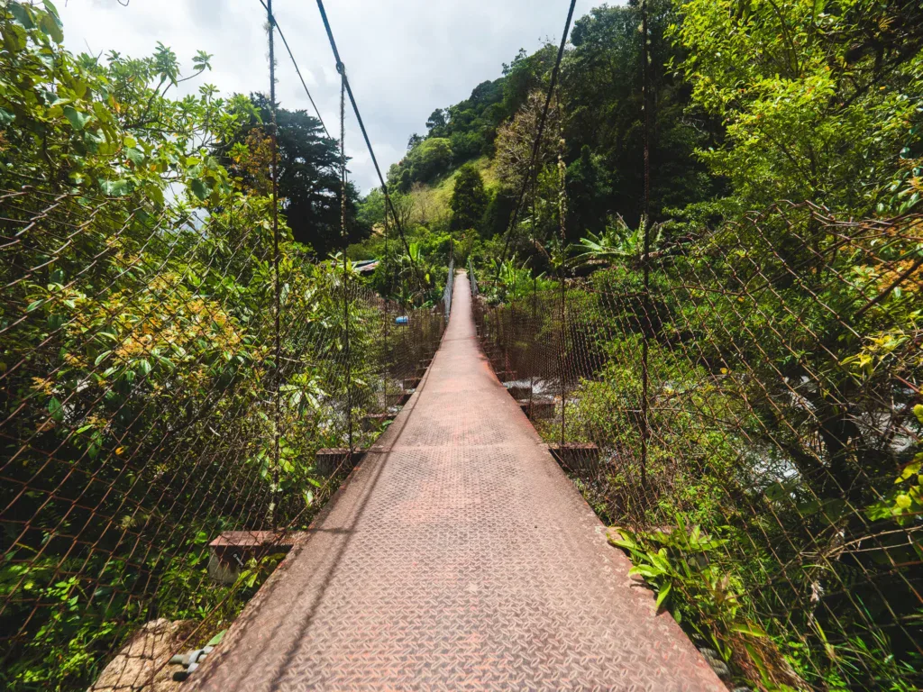 Hängebrücke am Lost Waterfalls Trail in Boquete